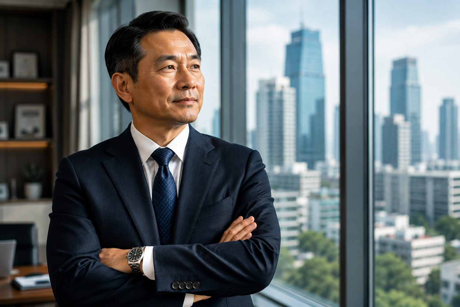 Confident executive in modern office